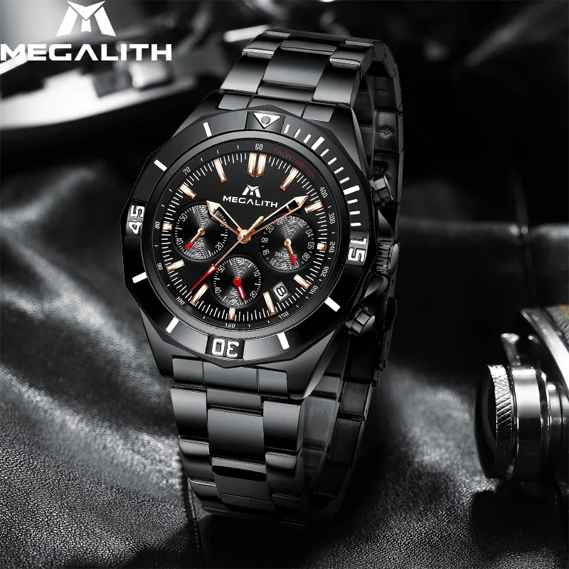 MEGALITH Montre Homme 2020 Лидирующий бренд кварцевые мужские часы наручные
