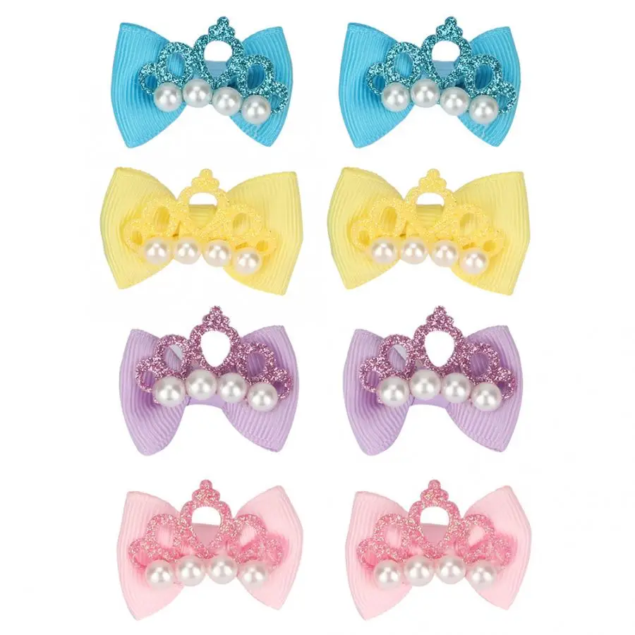 20 штук Собака Щенок корона для волос луки узел Headdr резинок Уход за лошадьми