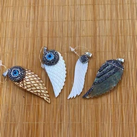 1pc natural shell charm pendant leaf shell bead mother of pearl diy making earring necklace jewelry findings accessories charms
