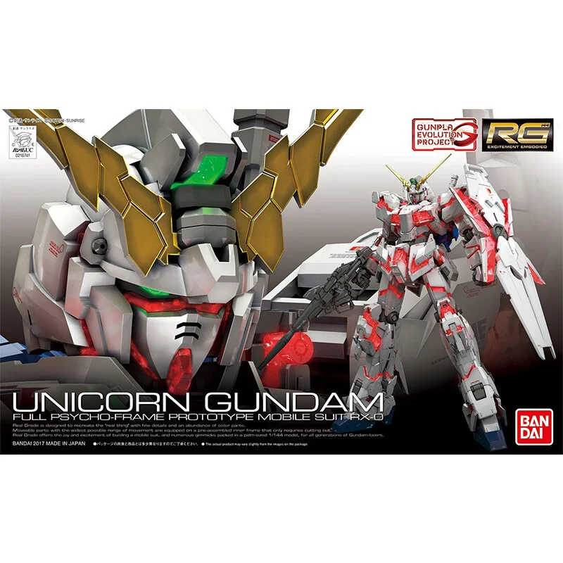 Bandai Gundam вставка в собранном виде модель игрушка RG 1/144 воина гундама RG25 Единорог