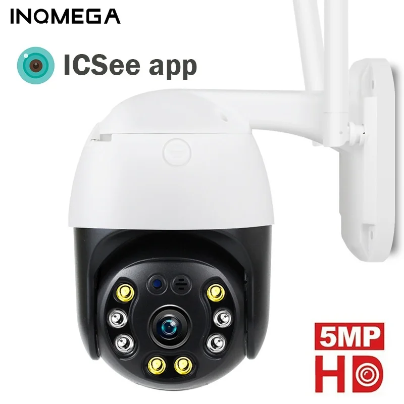 

INQMEGA Outdoor 5MP HD IP Camera WiFi 4X ZOOM PTZ Dome AI Human Detection CCTV Surveillance Full Color Remote Access ICSee App