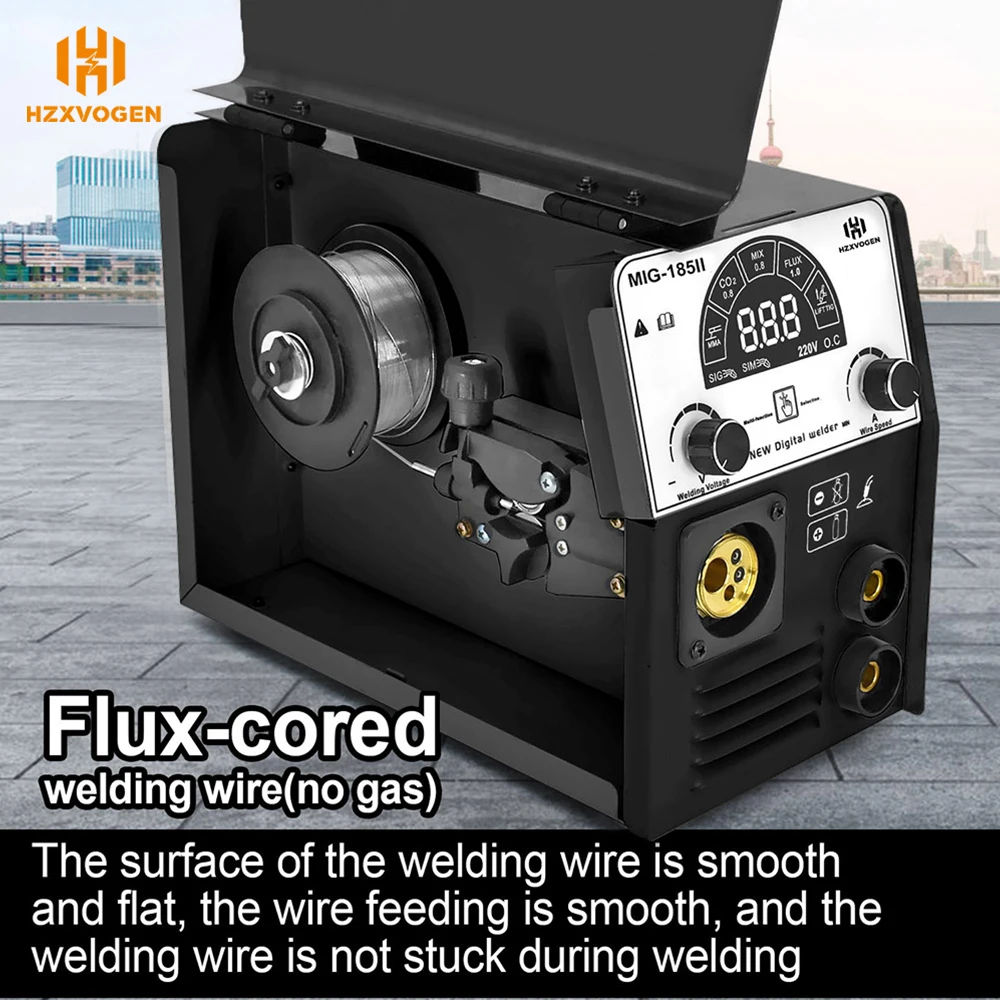 HZXVOGEN MIG185-II Mig Welder MIG LIFT TIG ARC/MMA 3 в 1 функциональный газовый безгазовый