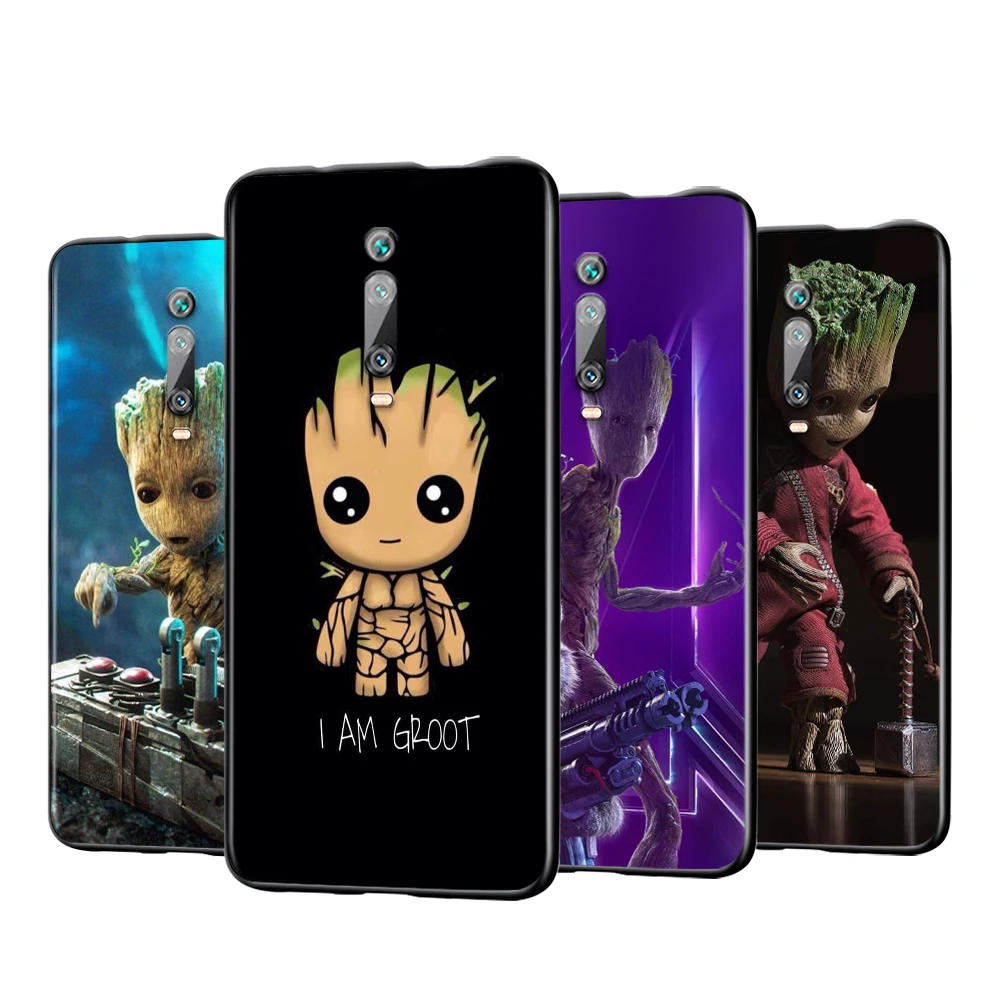 

I AM Groot Marvel Soft TPU Cover For Xiaomi Redmi K40 Gaming K30i K30T K30S K30 Ultra K20 10X Pro Black Phone Case
