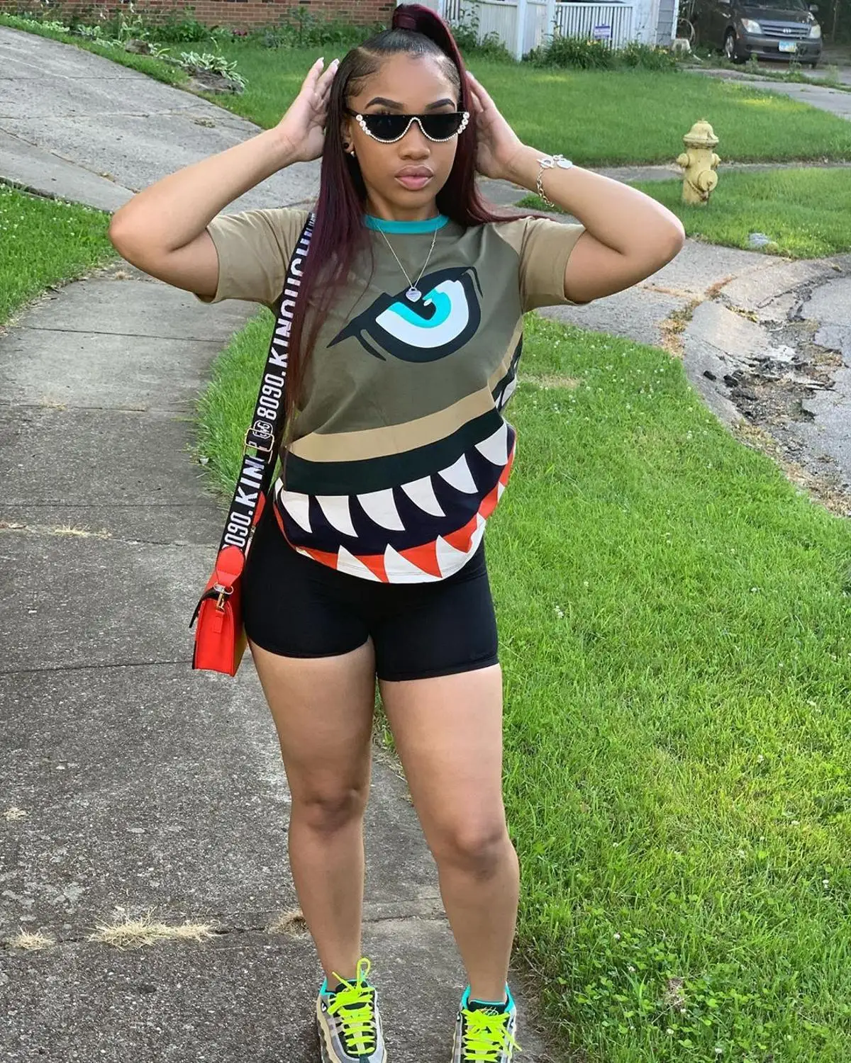 Женский Повседневный костюм из 2 предметов камуфляжная свободная футболка с