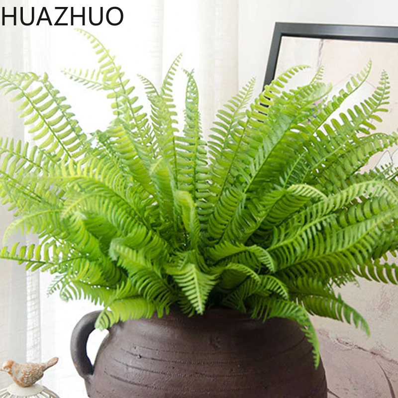 Пластиковые искусственные зеленые растения 45 см 7 вилок персидские листья Декор