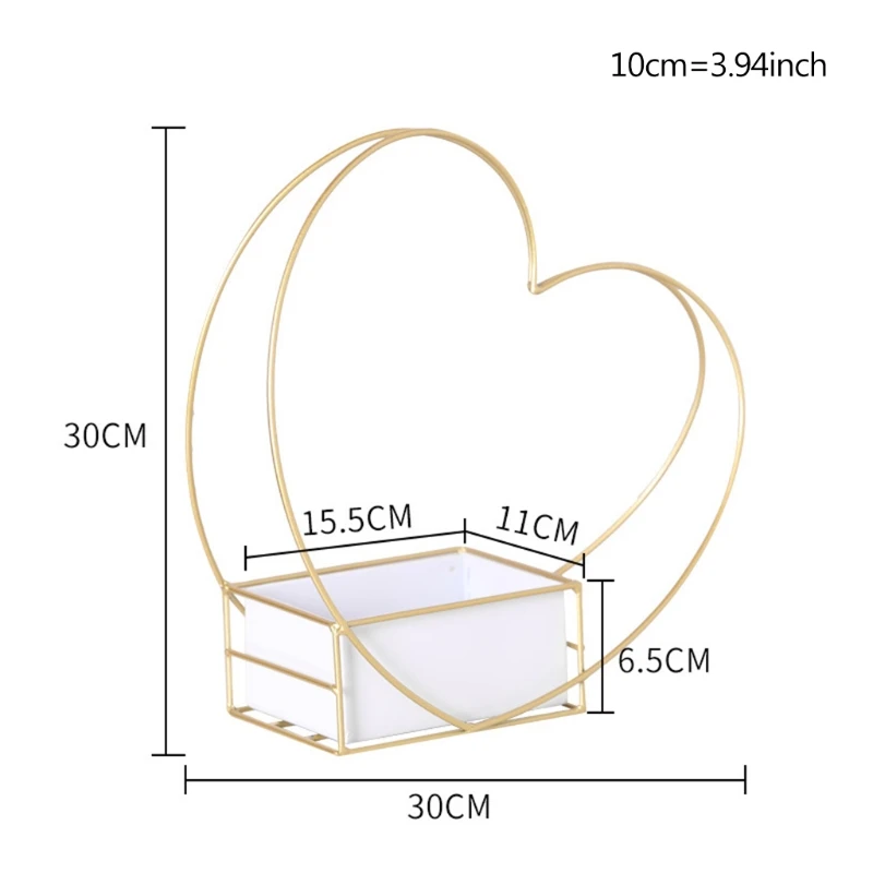 

Flower Pot Stand Geometric Heart Planter Metal Succulent Cactus Plant Holder