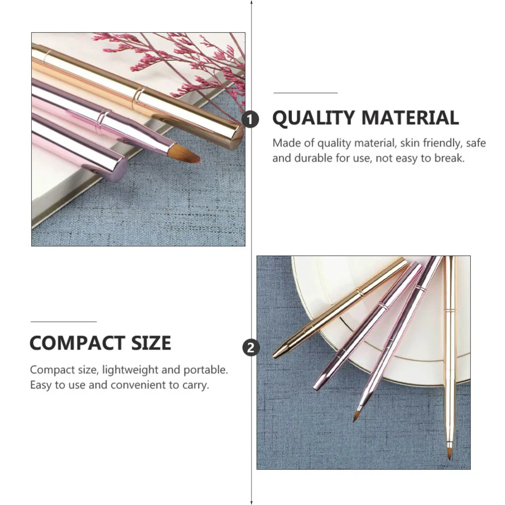 

2pcs Makeup Lip Brushes Lipstick Applicators Brush Makeup Beauty Tools with Cap