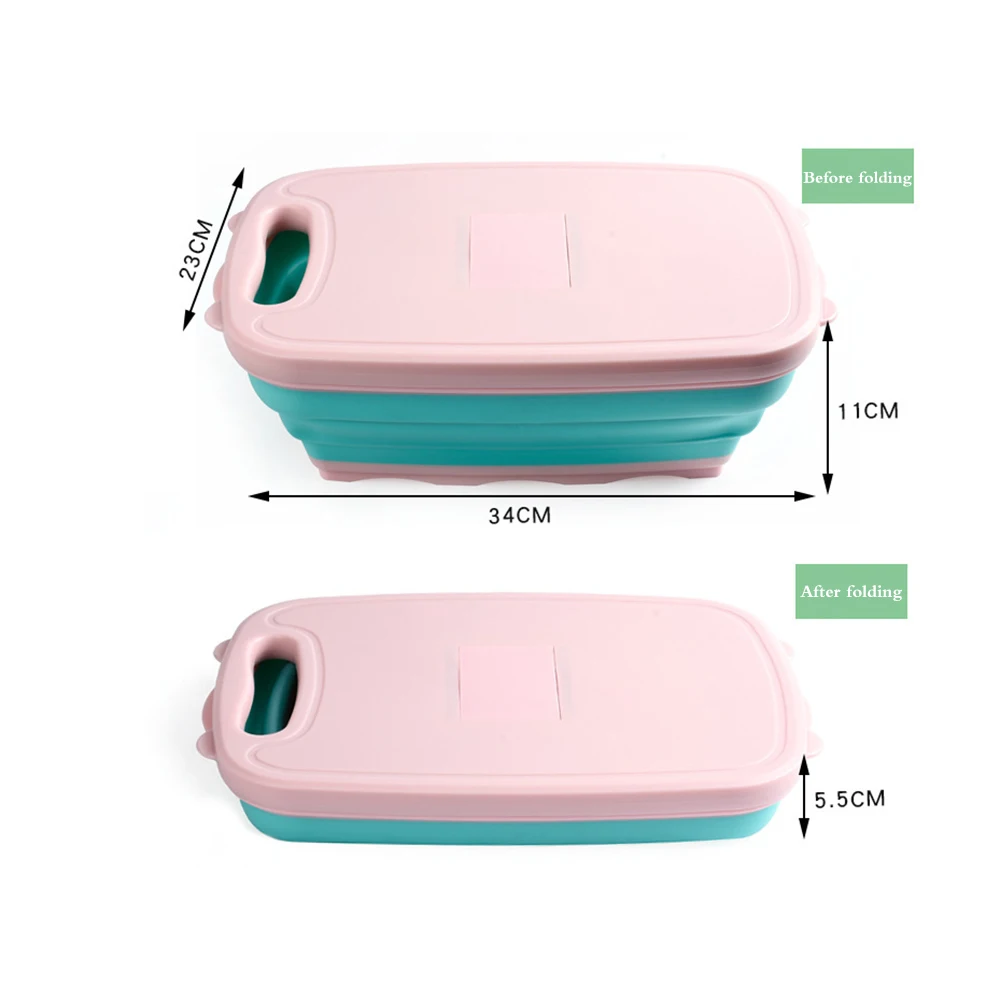 Многофункциональная разделочная доска складная сливная корзина набор кухонных