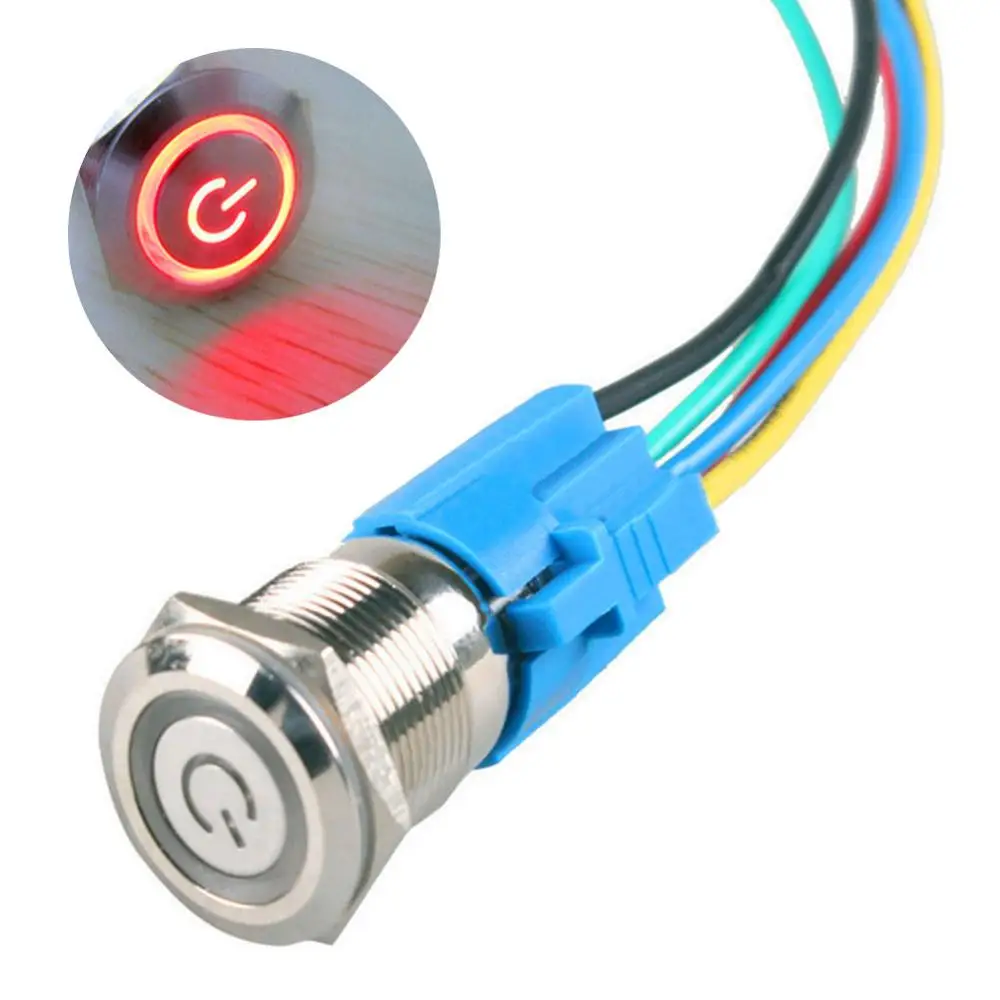 

New High Quality 16mm Push Button Switch Flat Pins Type Switch Connector Pushbutton Socket Plug Factory Online Wholesale Tools