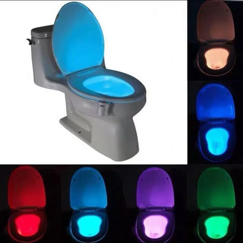 

LED Toilet Seat Night Light Motion Sensor WC Light 8 Colors Changeable Lamp AAA Battery Powered Backlight for Toilet Bowl Child