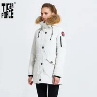 tiger force winter jacket for women parka womens warm thicken coat with raccoon fur collar female warm snowjacket padded coat