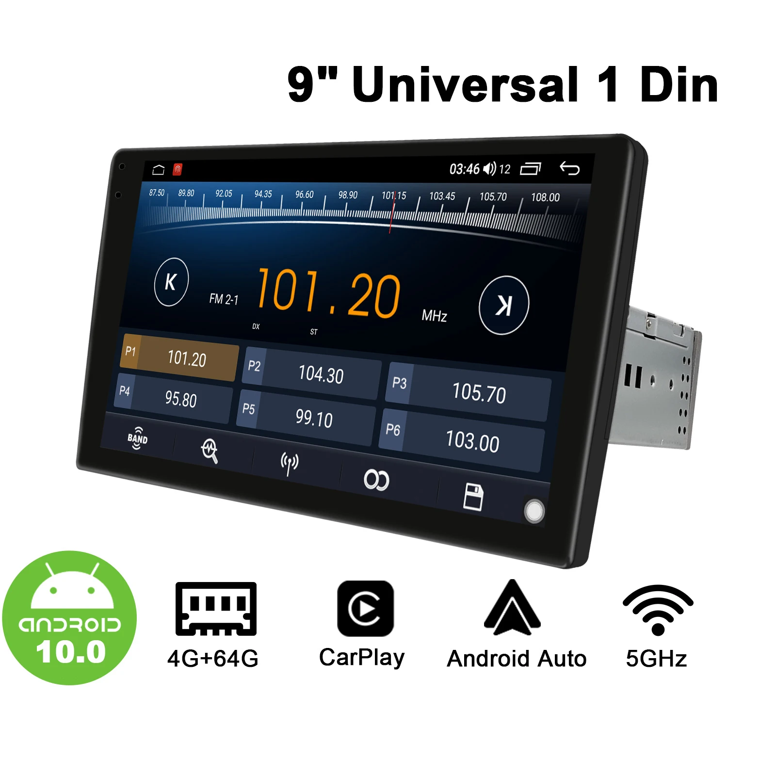 

Joying 9inch Single Din Universal Android Car Radio Android10 GPS Navi Carplay Android-auto DSP SPDIF Optical Output 5G WiFi DAB