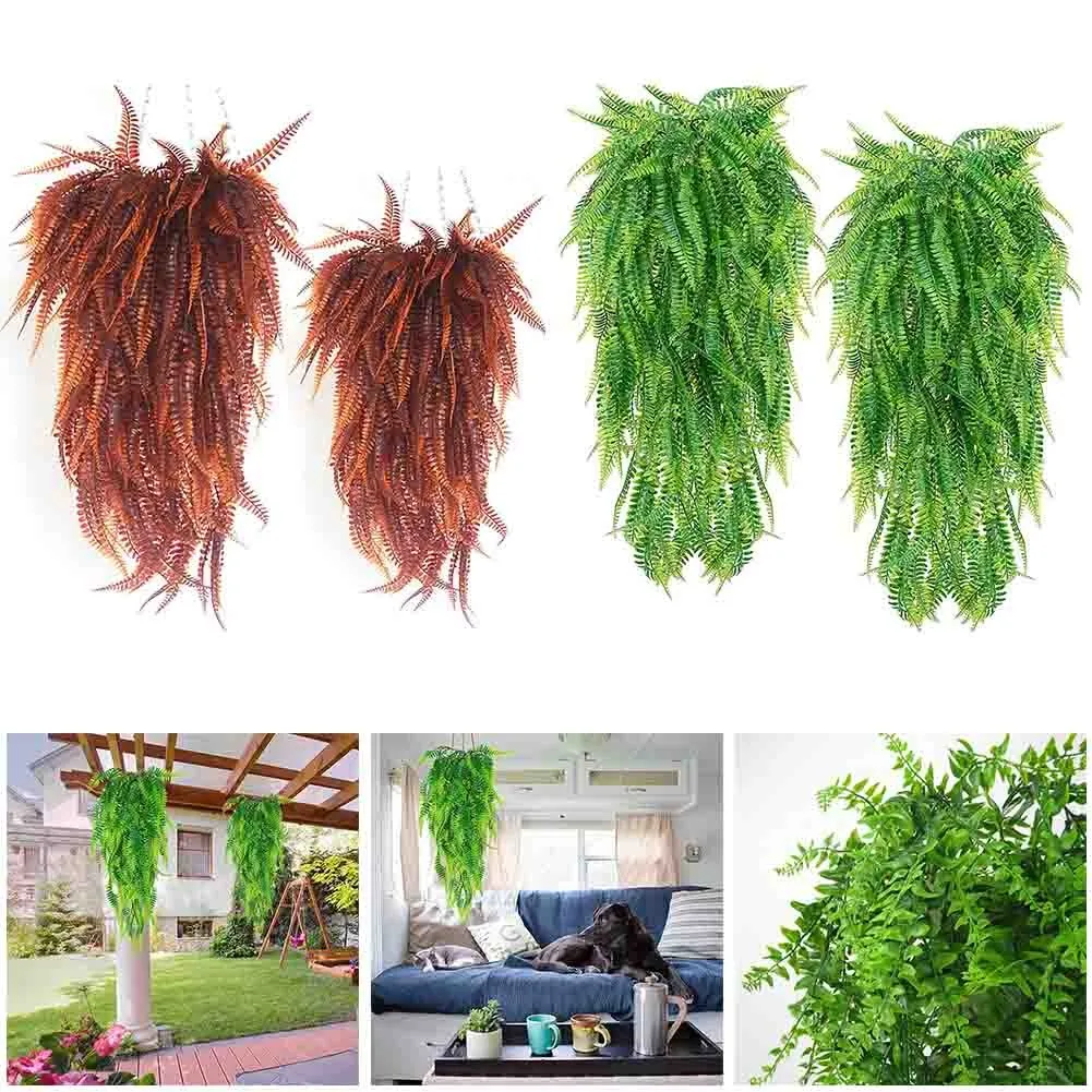 

Simulation Fern Grass Green Plant Artificial Fern Persian Leaves Outdoor Garden Plastic Fake Silk Leaf Green Plant Home Decor