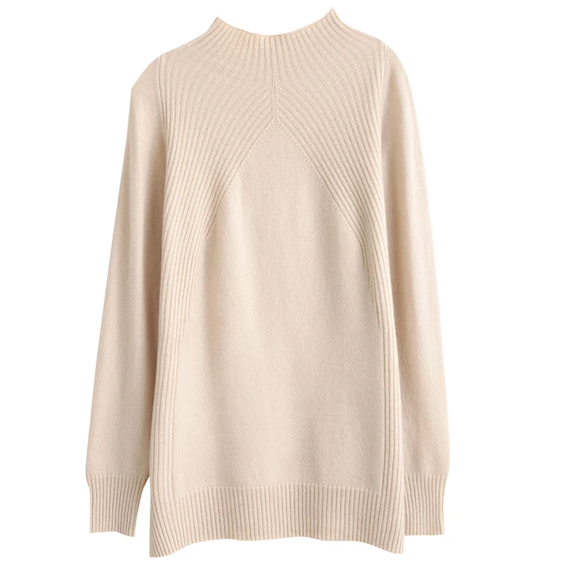 Новинка Осень-зима шерстяное платье-свитер женский пуловер средней длины с