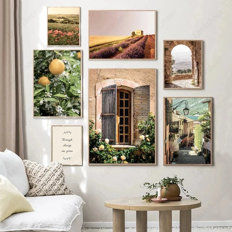 

Sunrise Nature Canvas Painting Landscape Modular Posters and Prints Morning Countryside Nordic Sunrise Wall Art Home Decoration