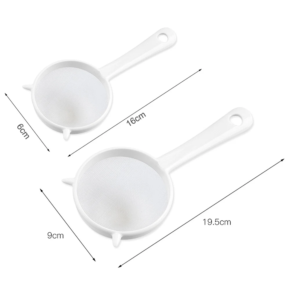 

Practical Kitchen Supplies Handheld Plastic Sieve Tea Filter Mesh Flour Sieve Colander Filter Mesh Sieve