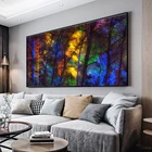 Алмазная живопись большого размера с красочными лесными деревьями, квадратная вышивка, Алмазная мозаика для украшения гостиной