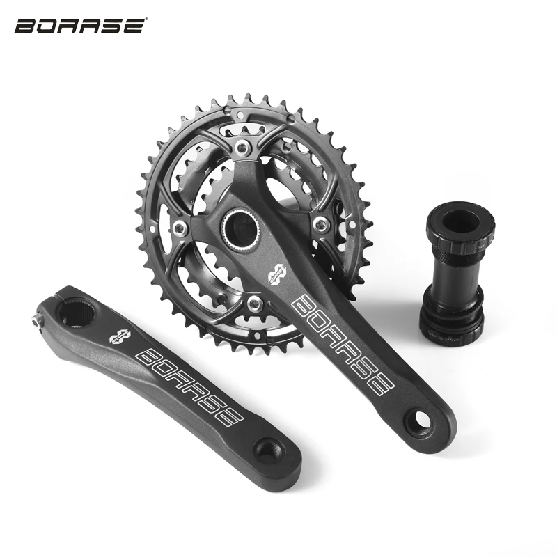 

BOARSE Mountain bike crankset aluminum alloy MTB bicycle crank sprocket 22T / 32T / 42T Square 8/9/10 speed crank