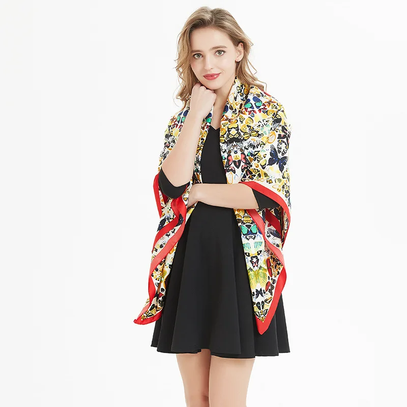 

Mulberry Scarf Women Silk Scarf Luxury Shawl Scarves Beach Cover-ups Bandana Hijabs Bufand de seda Foulard en soie solar playa