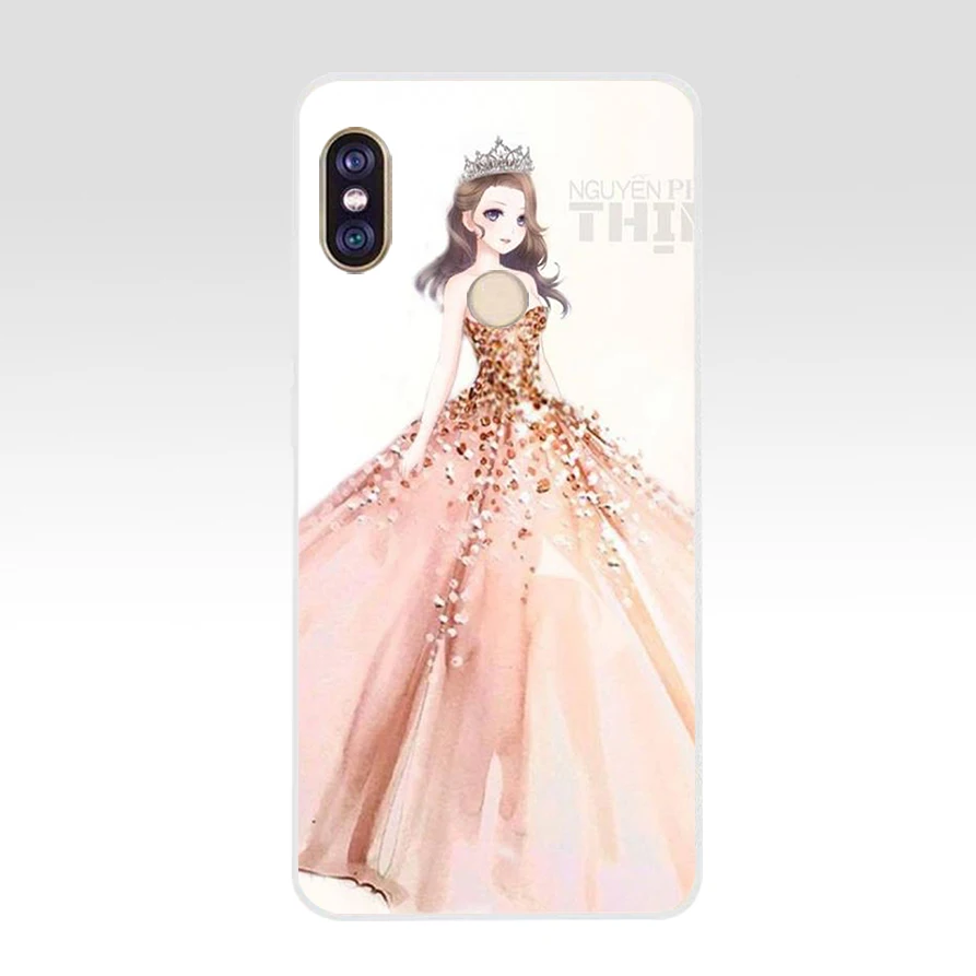 Роскошный чехол 208FG из мягкого силикона и ТПУ для девушек свадебное платье