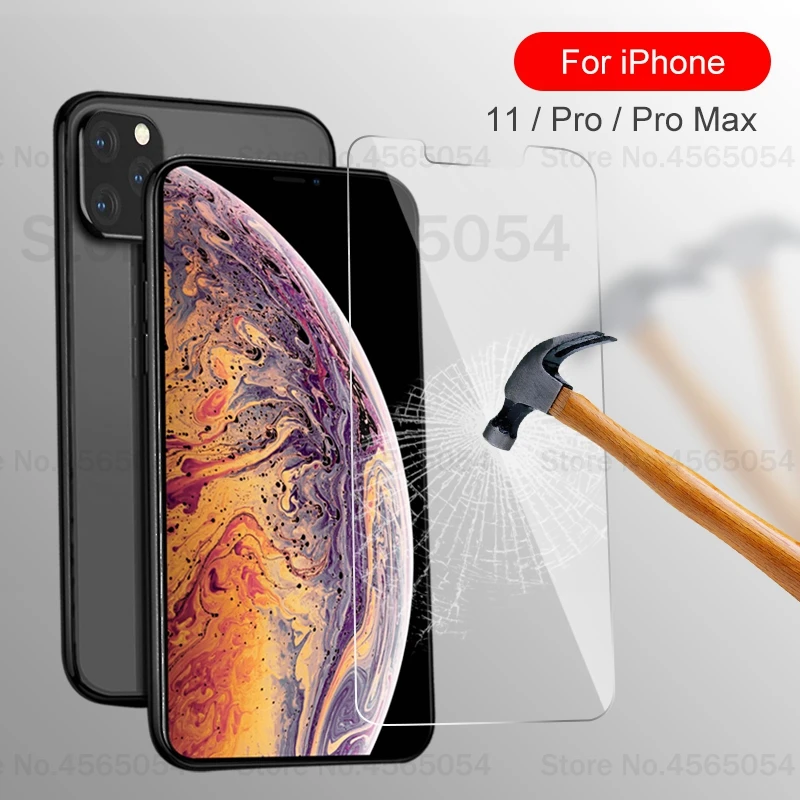 Стекло закаленное для iPhone 2 шт. 11 Pro Max 6 5 1 дюйма XR X XS 6S 7 8 Plus | Мобильные телефоны и