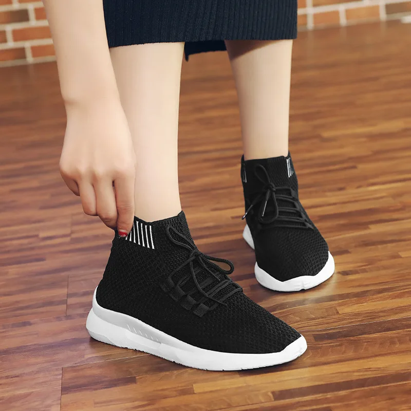 2020 Women Sneakers Fashion Socks Shoes Casual White Summer knitted Vulcanized Trainers Tenis Feminino | Обувь