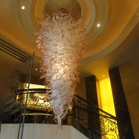 hand blown glass chandelier pendant lamps art lights modern custom led stair lighting for hotel restaurant home 60 or 80 inches