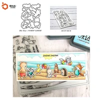 playful animals on the beach clear stamps and dies for diy scrapbooking paper cards crafts 2021 new