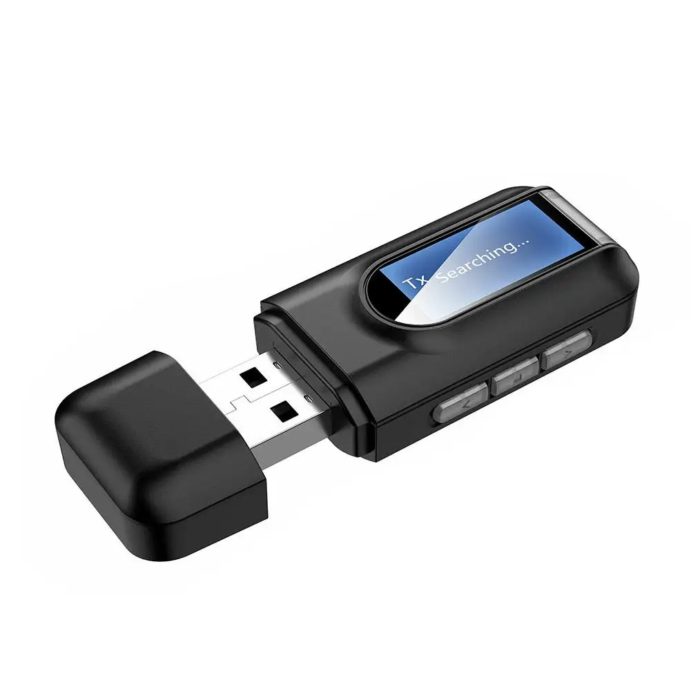 2в1 USB ключ Bluetooth 5 0 передатчик приемник ЖК дисплей Мини 3 мм AUX стерео аудио