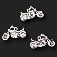 15pcs silver plated motorcycle pendants punk bracelet earring accessories diy charms for jewelry crafts making 2416mm a2390