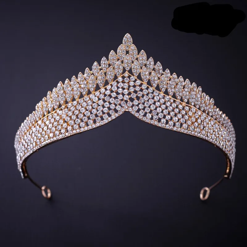 Свадебная диадема Стразы в стиле барокко винтажная Корона золотого цвета с