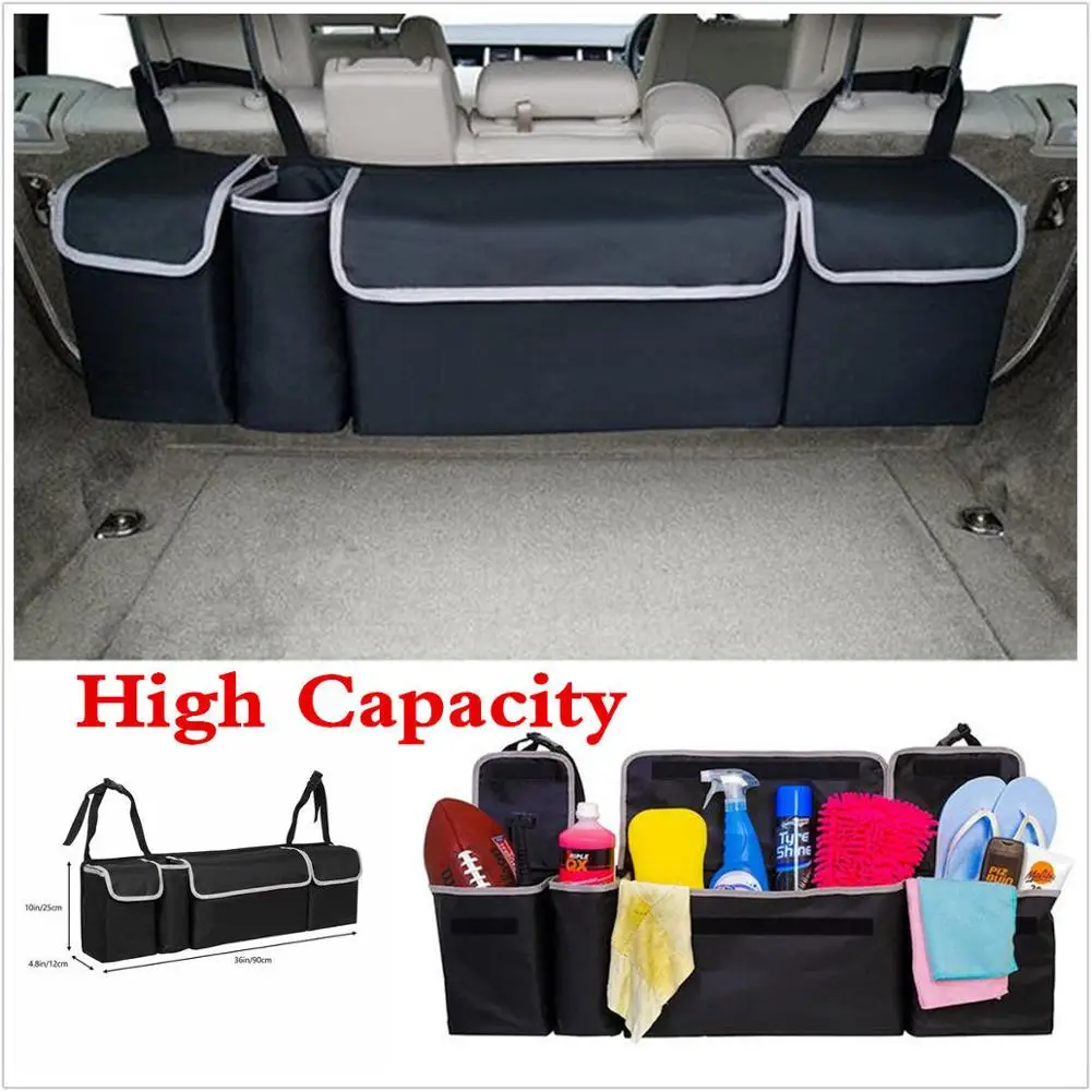 

Car Trunk Organizer Storage Backseat Storage Bag Box Auto Boot Organizer Travel Tools High Capacity Multi-use Oxford Cloth