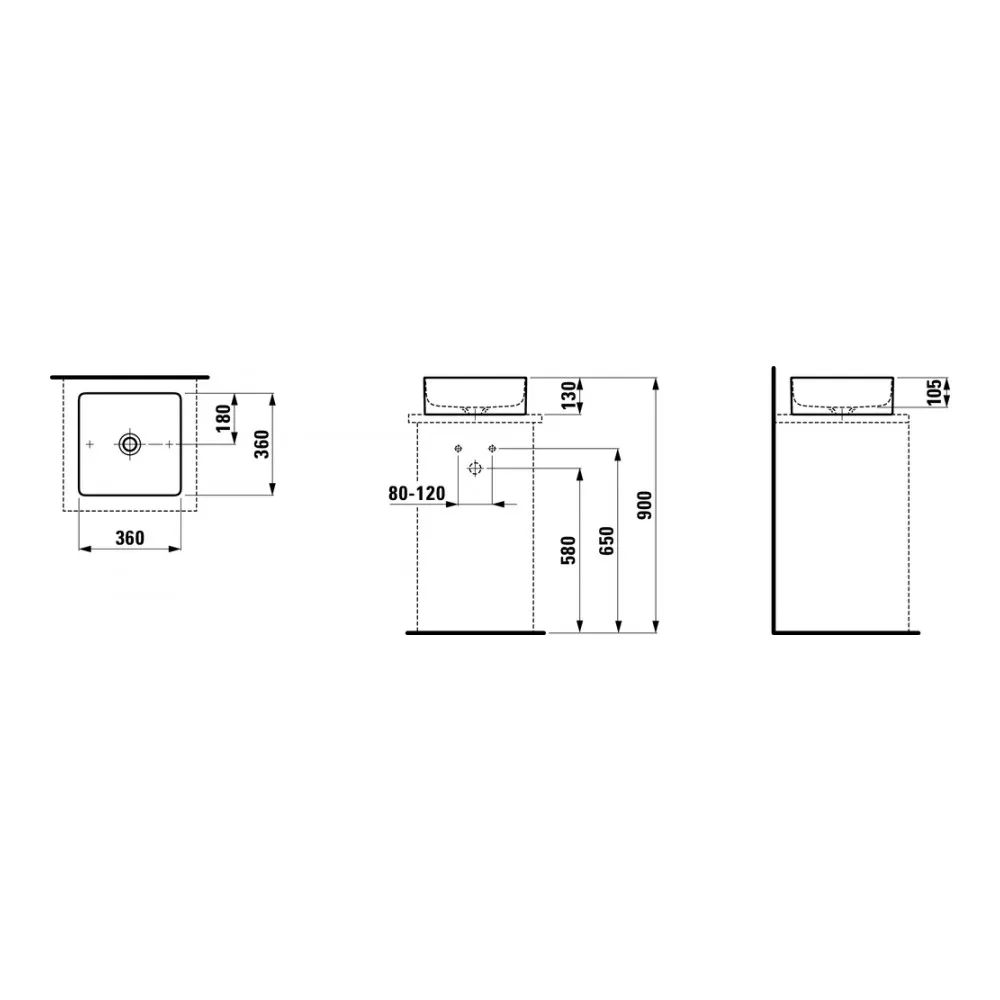 Раковина-чаша Laufen Living 36x36 см (8.1143.3.000.112.1) | Обустройство дома