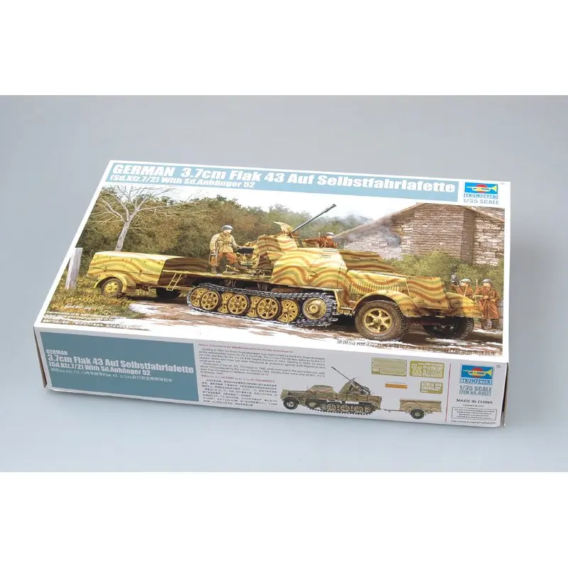 Trumpeter 01527 1/35 Немецкий 3 7 см Flak 43 auf Selbstfahrlafette (Sd.Kfz.7/2) - Комплект масштабной модели
