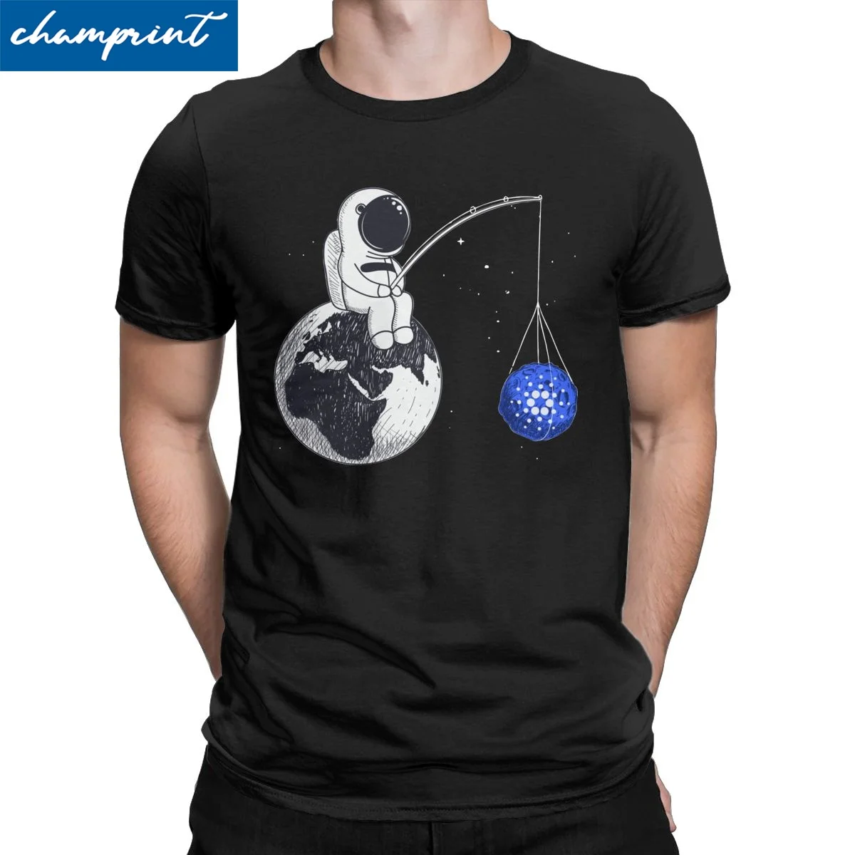 

Футболка Мужская/женская из хлопка, с принтом «астронавт, рыбалка, ADA»