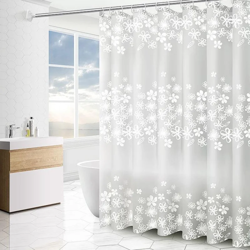 

Thick Pvc Shower Curtain Nordic Waterproof Transparent Luxury Bathtub Shower Curtain Bathroom Cortinas Usehold Merchandises 60
