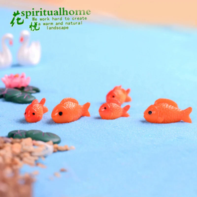 Тонкая Смола золотая рыбка Карп лист рыбы цветок лотоса культура пруда Модель