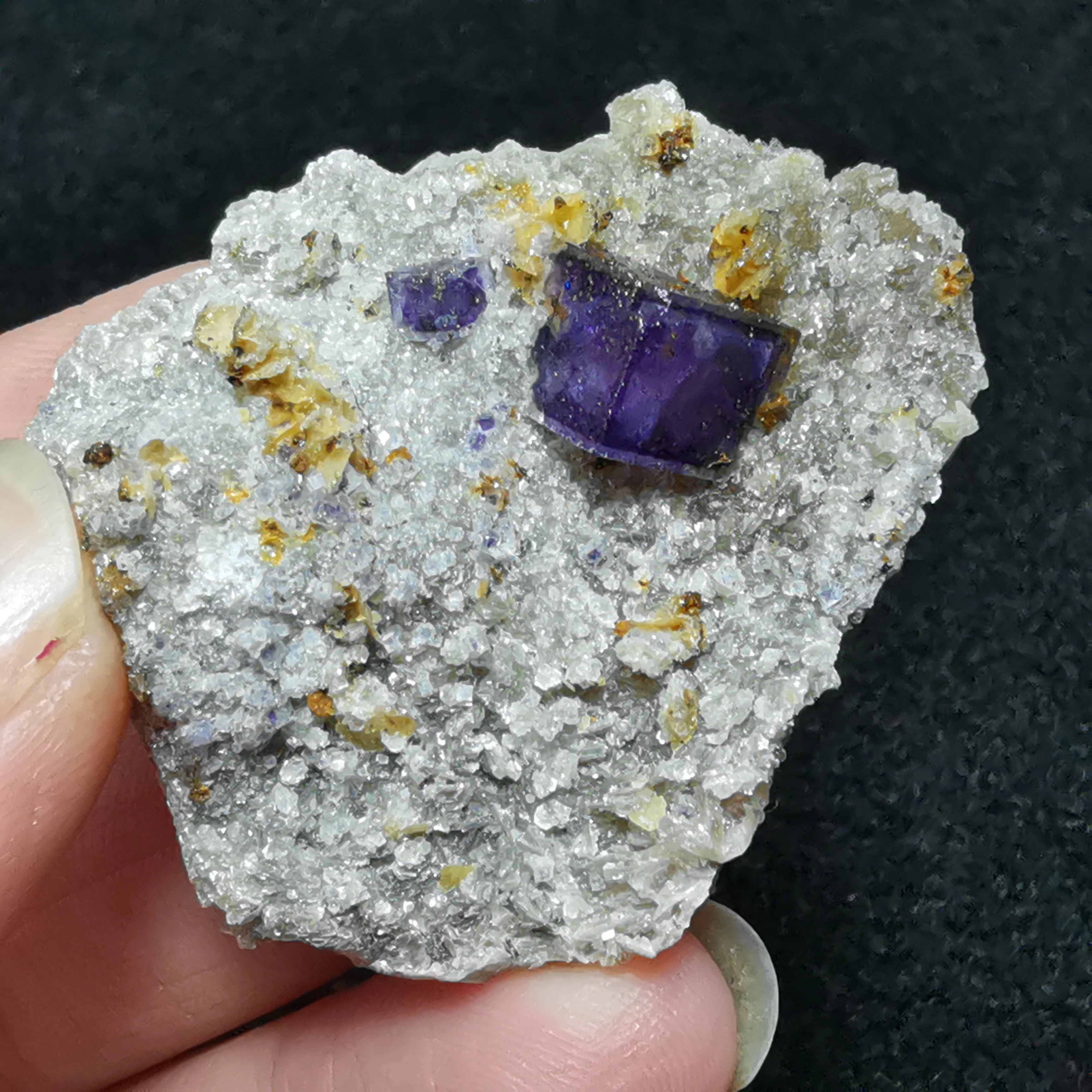 

20.3gNatural purple window fluorite mica crystal symbiotic mineral teaching specimen healing QUARTZ GEM home decoration