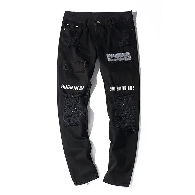 

ZhuZunZhe 2021 Men Knee Eversion Ripped Big Hole Mens Joggers Pants Patchwork Half Zipper Hip Hop Casual Pants Streetwear Men