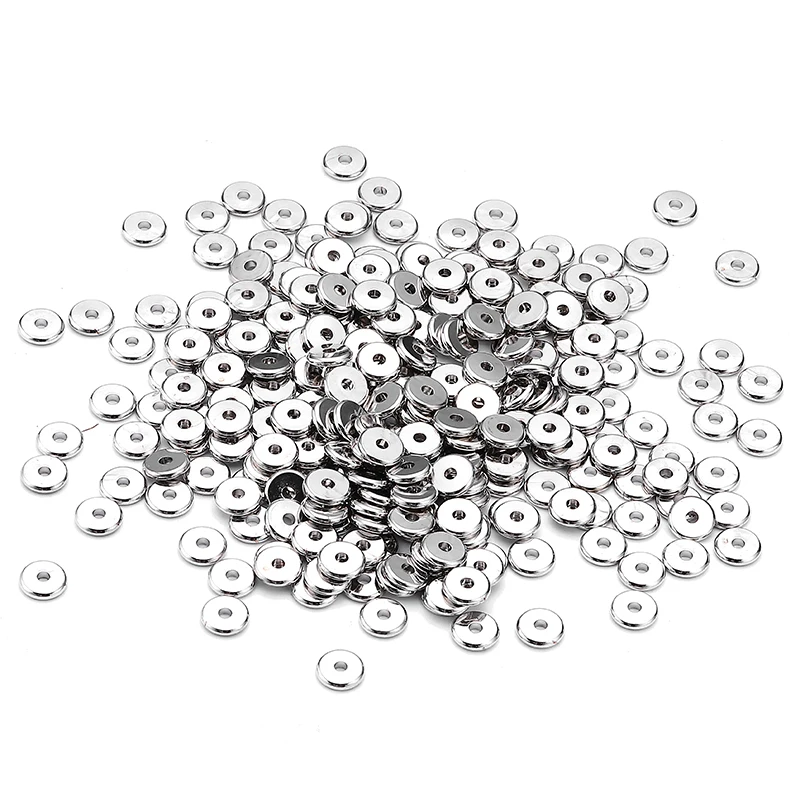 

3/6/8 mm 50/30 pcs Coin Spacer Copper Beads Gold/Silver Color Flat Round Loose Beads For DIY Jewelry Bracelet Necklace Making