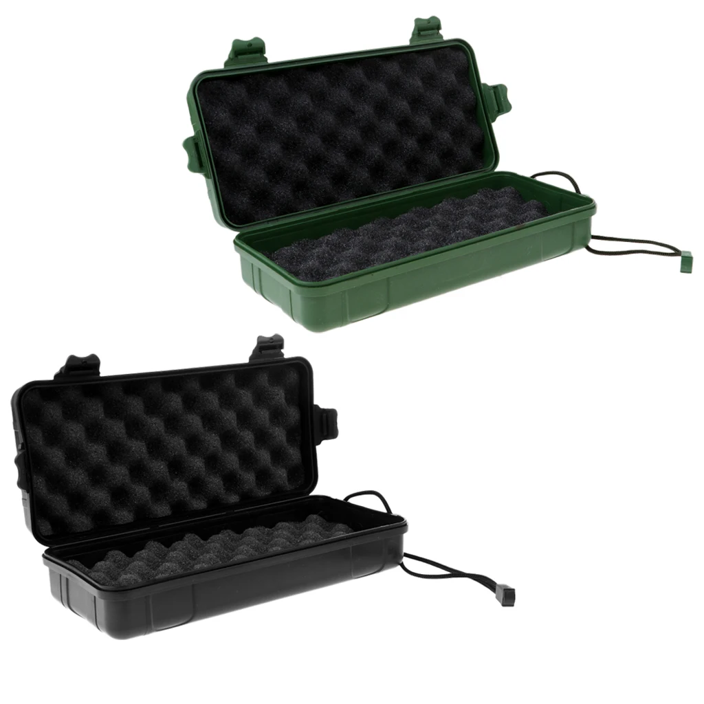 

2 Pcs Outdoor Airtight Survival Storage Case Flashlight Torch Box Container
