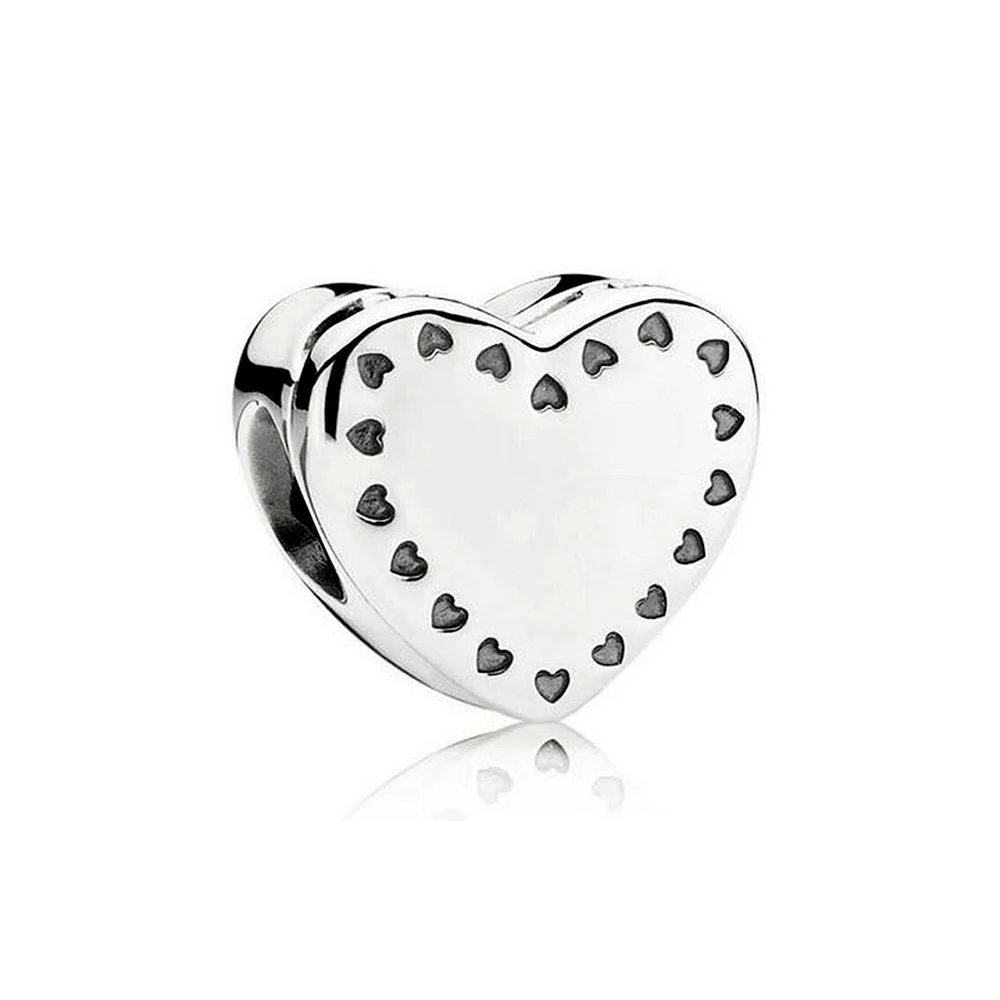 Fashion New 100% 925 Silver Heart Beads for DIY Charm Bracelet High End 1:1 Original Valentine's Day Gift Free Shipping | Украшения и