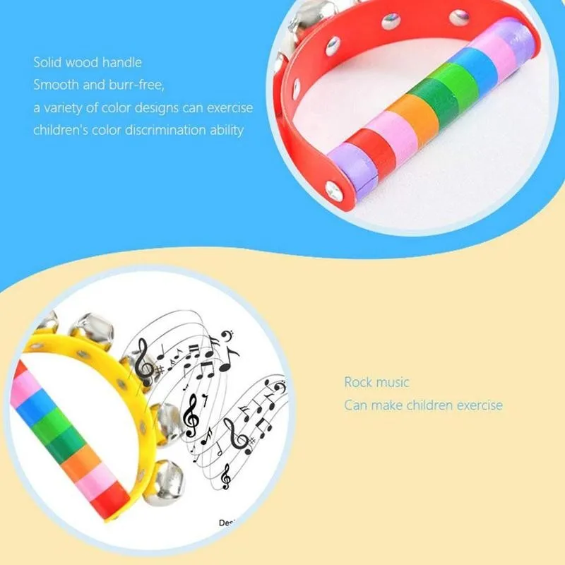 

Rainbow Bell Musical Instrument Hand Held Toddler Teether Rhythm Educational Instrument Toys Baby Toys Jingle Shaking Bell