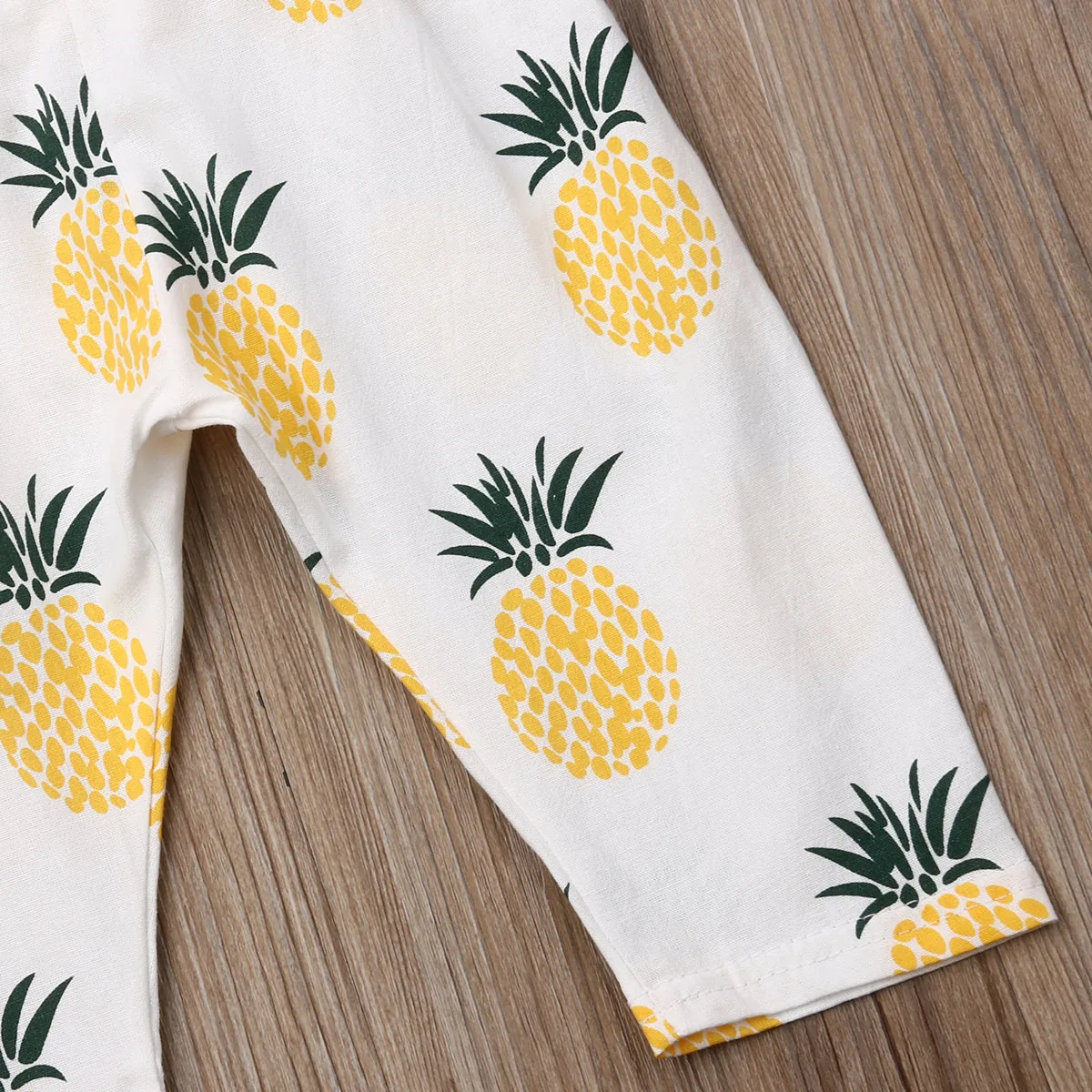 

New Baby Girls Clothes Newborn Jumpsuits Toddler Sleeveless Ruffle Pineapple Printed Romper Headband Infant Outfits Clothing
