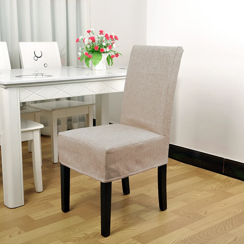 Customize Simple Modern Chair Cover For Home Hotel Office Restaurant Thickening  Imitation Flax Linen Fabric
