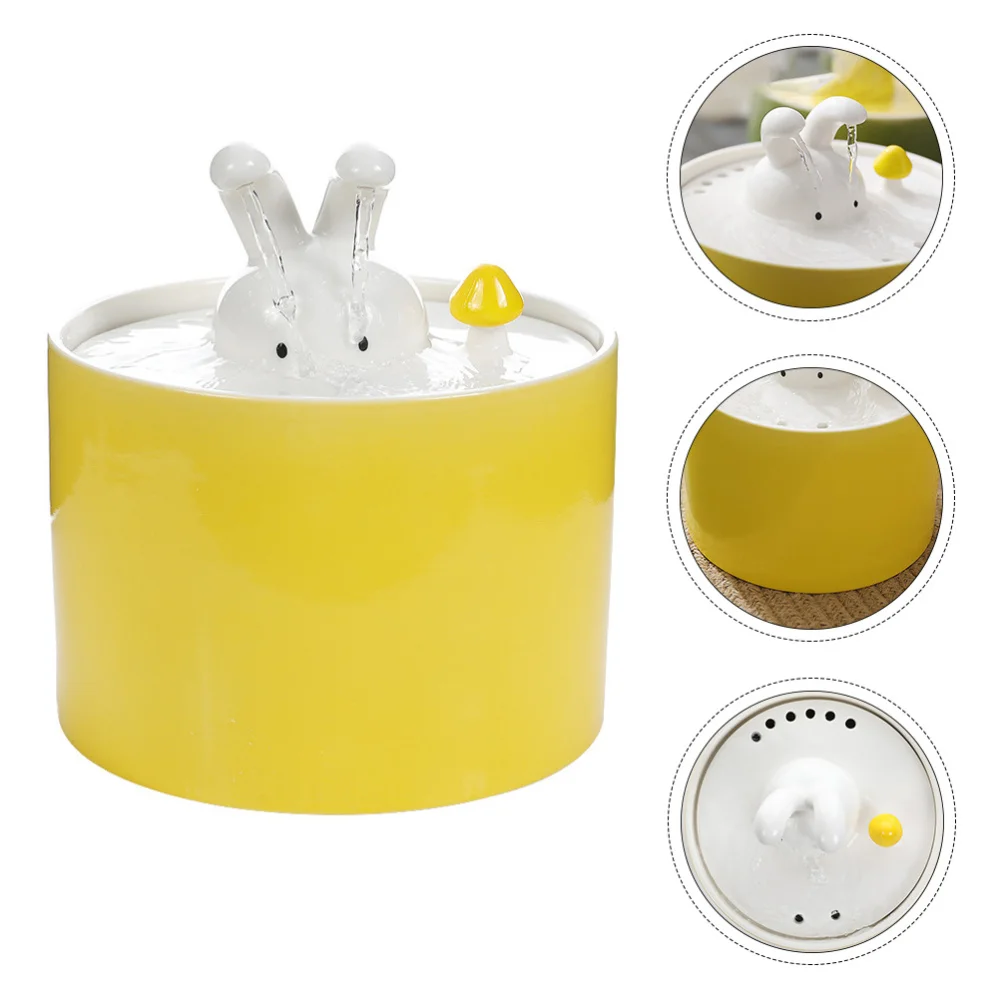 

1Pc Ceramic Water Dispenser USB Charging Drinking Fountain Pet Drinking Device