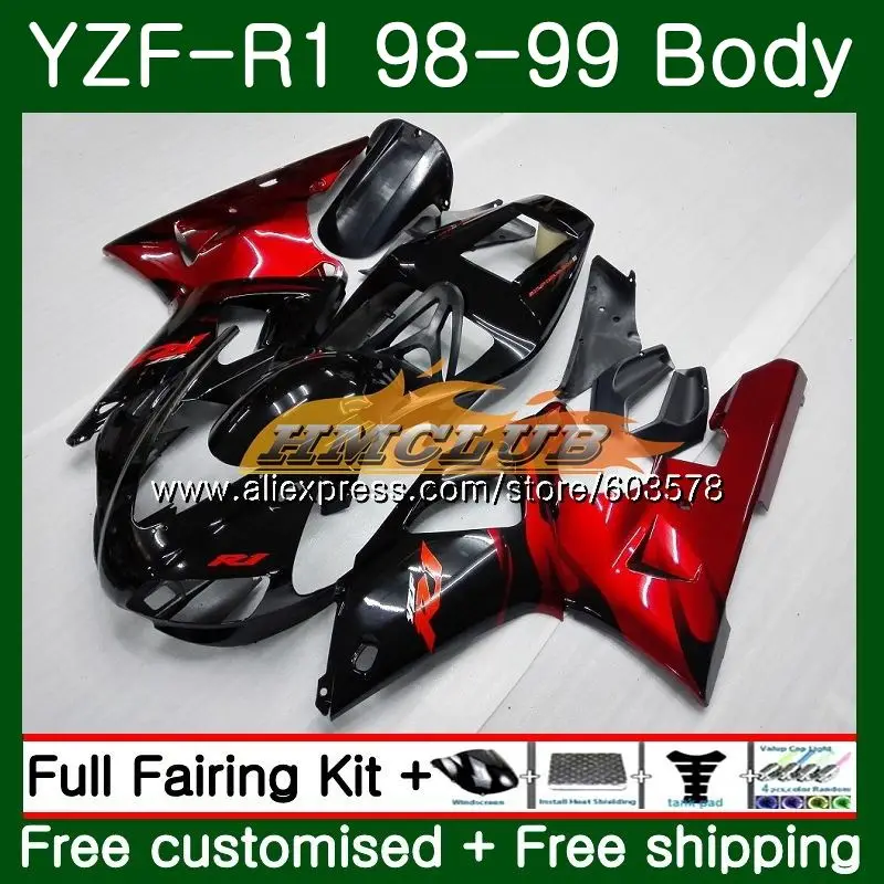 

Bodywork For YAMAHA YZF R 1 YZF 1000 YZF1000 YZF R1 1998 1999 58CL.1 Red flames Kit YZF-1000 YZF-R1 98 99 YZFR1 98 99 Fairing