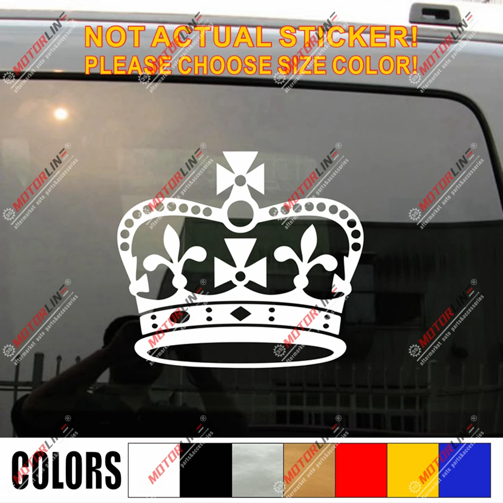 

British Crown UK England Decal Sticker Car Vinyl pick size color no bkgrd a