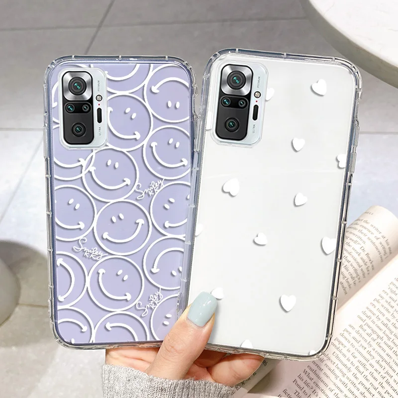 redmi note 10 pro case cute smiley clear case for xiaomi redmi note10 9 8 11 8t poco x3 pro gt m4 f3 9c nfc 7 9a 9t 10s 9s cover free global shipping