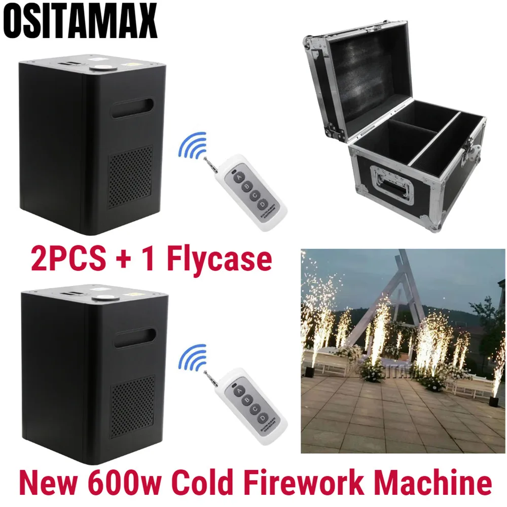 2pcs with 1 flycase 4 шт. с Flycase 600 Вт холодные Салюты пиротехнические машины дистанционного или сценическое оборудование DMX Искра фейерверк пламя фонтан свадьба - Цвет: 2pcs with 1 flycase
